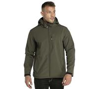 33,000ft Chaqueta Softshell para Hombre, Abrigo Térmico Invernal, Impermeable y Cortavientos con Sombrero Desmontable para Senderismo, Camping, Olive verde., L
