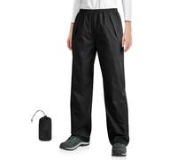 33,000ft Pantalones de lluvia para mujer, impermeables, reflectantes, resistentes al viento, ligeros, para exteriores, para golf, senderismo, pesca, Negro , 44 Corto