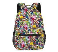 (33) Anime Super Mario Luigi Peach Bowser Koopa Yoshi Cosplay Disfraz Mochila Computadora Mochila Escolar