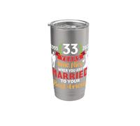 33 Años 1993 2026 Aniversario de casado con tu mejor amigo Vaso térmico de acero inoxidable de doble pared