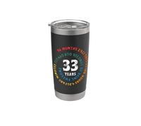 33 Años de Ser Impresionante Espiral Meses Días Horas Segundos Vaso térmico de acero inoxidable de doble pared