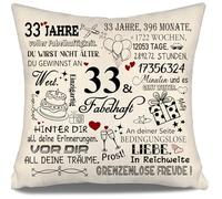 33 años Funda de almohada completa de fabulosa para cumpleaños de 33 años, mujeres, hombres, hermanas, amigos, colegas, novias, esposas, 33 cumpleaños, regalo de 10-100 años de edad, fundas de