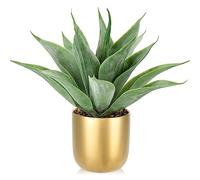 33 cm de aloe vera artificial, grande, maceta artificial, aloe artificial en maceta dorada, plantas artificiales de plástico, decoración para salón, balcón, dormitorio, baño, habitación, decoración de