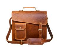 33 cm Hecha a mano Marron elegante Vintage Bolso de cuero del mensajero cada día Bolso de hombro cartera para tablets, ipad, charger perfecta para viaje y oficina regalo para hombres mujeres bolsa de