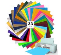 33 colores Smart Iron On para Cricut Explore 3/Maker 3, lámina de plóter textil Smart Heat Transfer Vinilo Rollo Flexfolie Plotter Textiles para planchar para DIY camisetas, sudaderas y tejidos, 33 x
