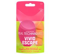 Real Techniques Vivid Escape Xl + Mini Miracle Complexion Sponge Case 4 Pcs