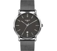 33 ELEMENT Reloj de Pulsera analógico de Cuarzo para Hombre, con Cristal de Zafiro, con Caja y Correa de Acero Inoxidable, 30 WR, Gris, Clásico