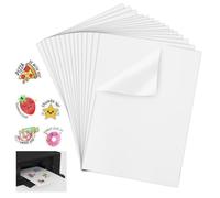 33 Hojas Papel Adhesivo de Vinilo Blanco Imprimible A4, Impermeable para Impresoras de Tinta y Láser, 297x210mm