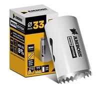 33 mm Amboss Bi-Metal HSS M42 Sierra de corona - Para acero, paneles de partículas, madera dura, cartón yeso y más. - Profundidad de corte 48 mm - sin portabrocas