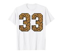 33 Número Leopard Treinta y Tres Equipos Deportivos Varsity Matching Camiseta