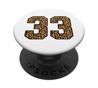 33 Número Leopard Treinta y Tres Equipos Deportivos Varsity Matching PopSockets PopGrip Adhesivo