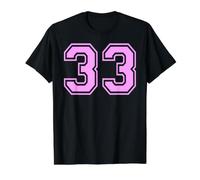 33 Número Treinta y Tres Deportes Varsity College Girl Matching Camiseta gráfica económica, Hombre, Negro, XL