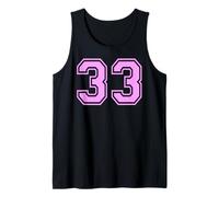 33 Número Treinta y Tres Deportes Varsity College Girl Matching Camiseta sin Mangas