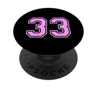33 Número Treinta y Tres Deportes Varsity College Girl Matching PopSockets PopGrip Adhesivo