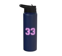 33 Número Treinta y Tres Deportes Varsity College Girl Matching Stainless Steel Insulated Water Bottle