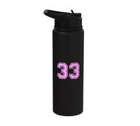 33 Número Treinta y Tres Deportes Varsity College Girl Matching Stainless Steel Insulated Water Bottle