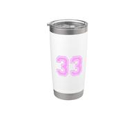 33 Número Treinta y Tres Deportes Varsity College Girl Matching Vaso térmico de acero inoxidable de doble pared