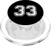 33 Número Treinta y Tres Equipos Deportes Grunge Varsity Matching PopSockets PopGrip para MagSafe