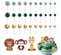 33 PCS Animales Decoración Pastel, Decoración Tartas Animales, Topper Tarta Animale, Adecuado para Fiestas de Cumpleaños Infantiles Y Fiestas Temáticas Del Bosque