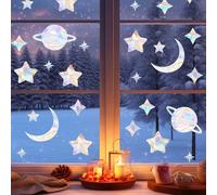 33 Pegatinas de Arcoíris para Ventana, Pegatinas de Estrellas para Atrapar Sol, Transforma tus Ventanas con Pegatinas Arcoíris: Decoración Anticolisión para Hogar y Oficina