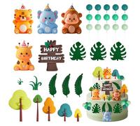 33 Piezas Animales Decoración Pastel, Decoración Tartas Animales, Topper Tarta Animaless, Adecuado para Fiestas de Cumpleaños Infantiles, Baby Showers Y Fiestas Temáticas