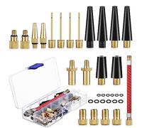 33 Piezas Bicycle Pump Adapter Set, Adaptador Válvula Bici con Caja | Bike Valve Adapter, Compatible con Válvulas DV SV AV Francesas, para bicicletas, balones, colchones y compresores de aire