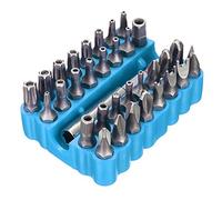 33 piezas de juego brocas Torx Hex Star CRV6150 a prueba manipulación con portador magnético para taladros destornilladores desarmadores tuercas herramientas manuales y estuche almacenamiento