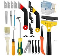 33 raspador de juntas, cuchillo de sierra de junta herramienta de raspado de juntas con 8 cuchillas de repuesto, raspador de juntas de baldosas para cuarto de baño, azulejos de cocina