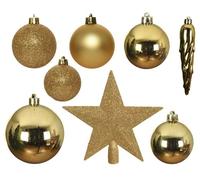 33 X Navidad 8cm Bolas Resistente a la Fractura Brillo Mate Mezcla 023370 Oro