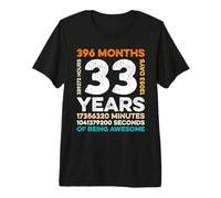 33 Years Old 396 Months of Being Awesome 33rd Birthday Gifts Camiseta Premium