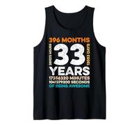 33 Years Old 396 Months of Being Awesome 33rd Birthday Gifts Camiseta sin Mangas
