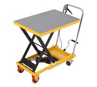 330/500lbs Carretilla Elevadora Hidráulica, Altura Máxima 28,5", Caballete Moto de Tijera Manual Simple con 4 PU Ruedas y Alfombrilla Antideslizante de 3mm, Adecuado para Manipulación y Transporte