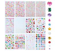 3300 pcs Diamantes de Imitación Autoadhesivos,12 Hojas Pegatinas Diamantes Imitación,para Decoración Manualidades,Cuerpo,Maquillaje,Cara,Uñas