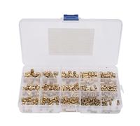 330PCS Threaded Inserts Kit, M2 M3 M4 M5 Female Thread Metric Knurled Nut Assortment Kit, Brass Heat Set Insert Hardware Nuts for 3D Printing Components