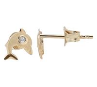333/- Pendientes de oro amarillo con diseño de delfín "Scipp", 8 quilates, para niños, Oro 333