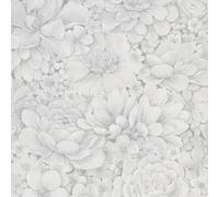 33952 - El Nuevo Libro De Diseño Papel Tapiz Floral Plateado Gris Galerie