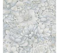 33953 - Papel Tapiz Galerie Textura Floral Azul Gris Eden