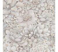 33954 - Papel Tapiz Galerie Textura Floral Rosa Gris