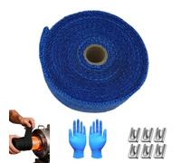 33FT Exhaust Wrap Heat Shield Tape, Heat Shield Tape with Fiberglass Weave, Motorcycle Engine Heats Resistant Shields Wrap for Car Truck Mufflers Pipes Turbines