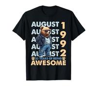 33rd Birthday Bear Legends August 1992 33 Years Old For Mens Camiseta