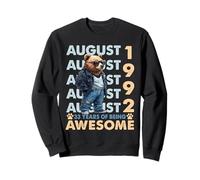 33rd Birthday Bear Legends August 1992 33 Years Old For Mens Sudadera