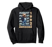 33rd Birthday Bear Legends August 1992 33 Years Old For Mens Sudadera con Capucha