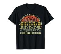 33rd Birthday Gifts Vintage December 1992 33 Years Old Men Camiseta