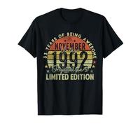 33rd Birthday Gifts Vintage November 1992 33 Years Old Men Camiseta