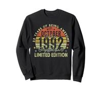 33rd Birthday Gifts Vintage October 1992 33 Years Old Men Sudadera