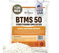 33rd PARALLEL | BTMS 50 (1 libra/16 onzas) Emulsionante acondicionador 100% natural derivado de plantas | Acondicionador emulsionante de alcohol cetearílico metosulfato de behentrimonio | Producto de