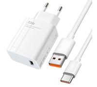 33W USB C Cargador Fuente de alimentación con cable de carga 6A 2M, cargador rápido USB Power teléfono móvil cargador para Xiaomi Mi14 T Mi14 14 Pro Mi13T Mi13 Mi12 Mi11 Redmi Note 14 13 12 11 10 Poco