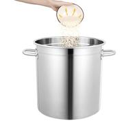 34,5L Marmita Profissional, Olla para Sopa y Catering con Tapa, Sartén de Acero Inoxidable con Dos Asas Para Todo Tipo de Cocinas