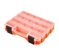 34 Compartment Tool Box - Small Parts Organizer For Screws Bolts Nuts And Electronics | PP Build With Clear Lid, Removable Dividers, Multi Purpose Storage Container For Jewelry Craft Garage Home Use