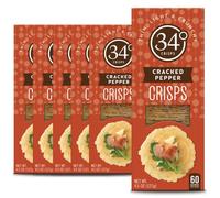 34 Degrees Cracked Pepper Crisps, 4.5 Ounce Boxes (Pack of 6)